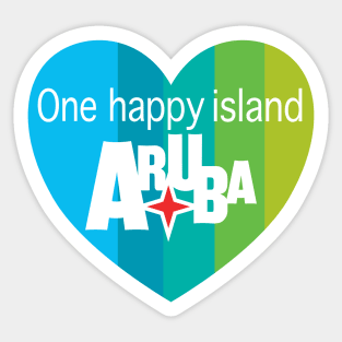 Aruba Heart - one happy island Sticker